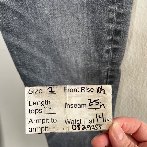 Frame Le One High Waist Crop Skinny Jeans In Hughes Size 2 Gray Denim - Picture 11 of 12